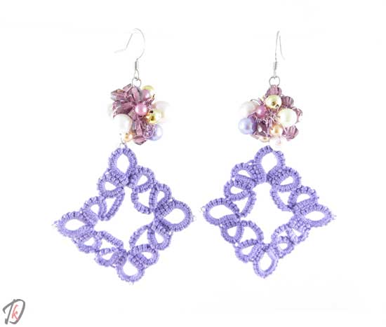 Lace lilac uhani/earrings