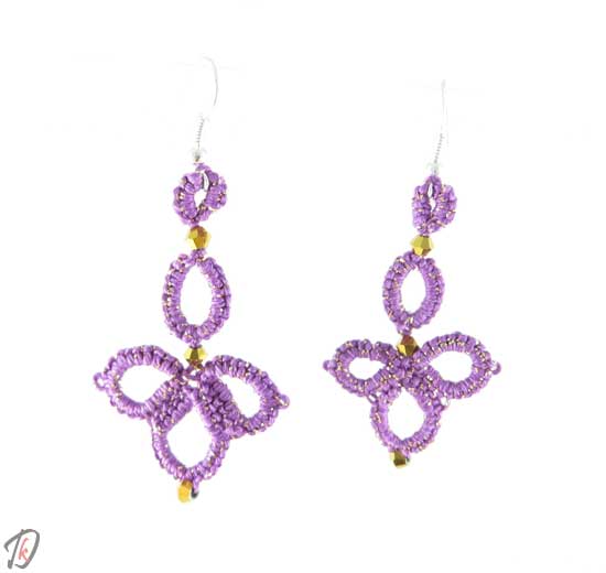 Lace lilac clover uhani/earrings