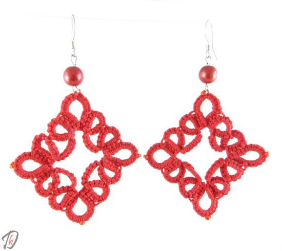 Lace red uhani/earrings