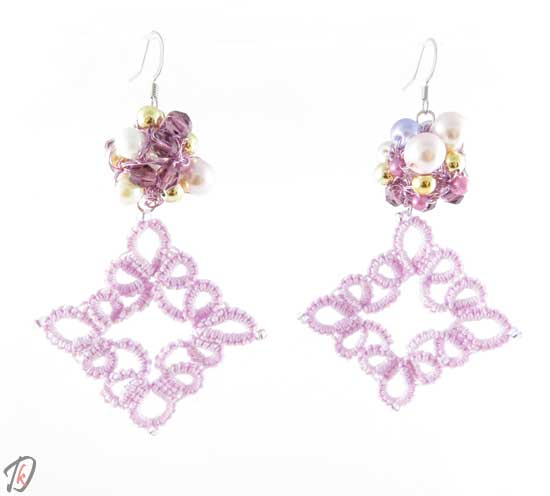 Lace pink uhani/earrings